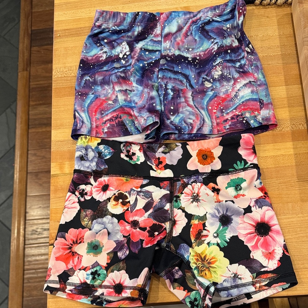 Danskin Kids' Galaxy and Floral Print Shorts